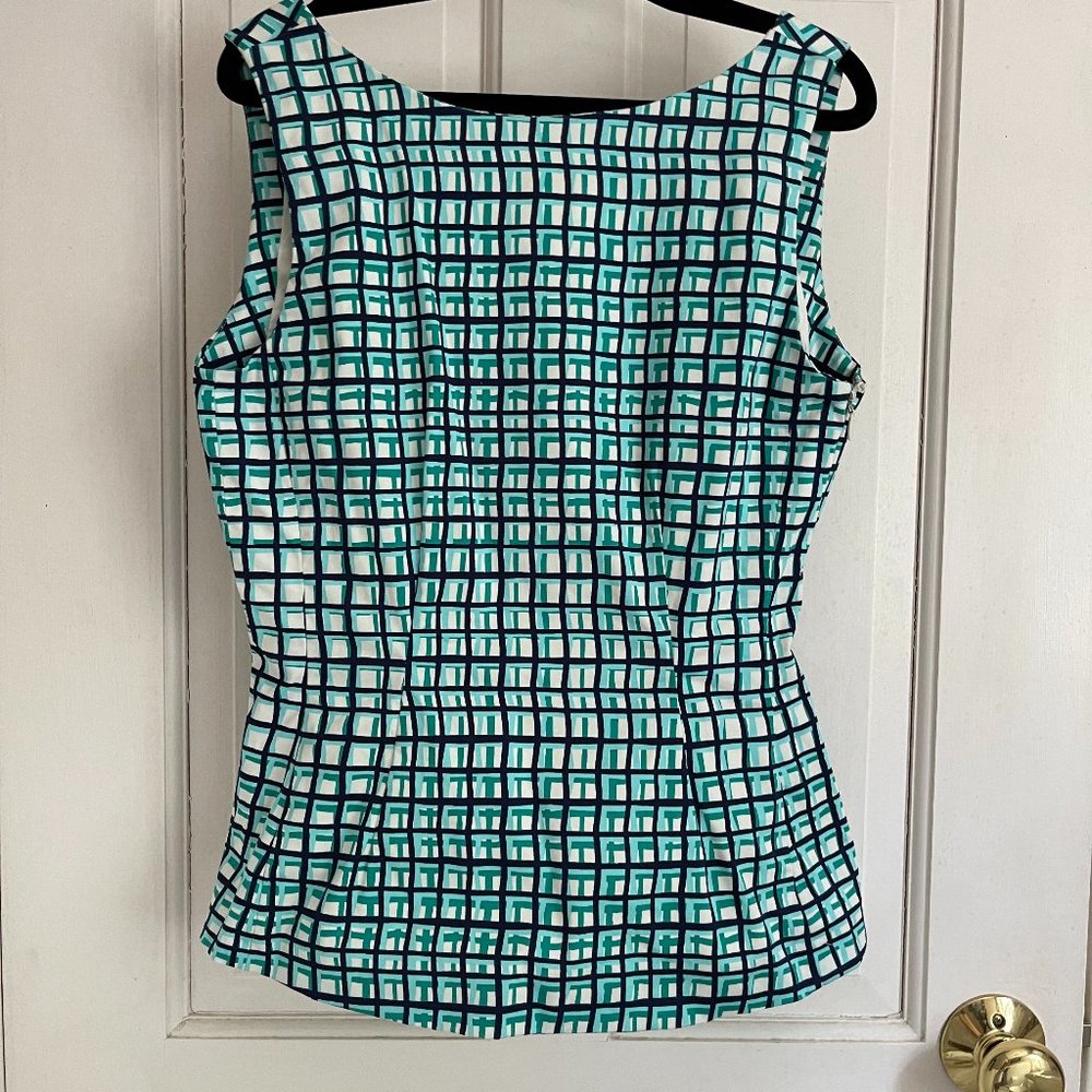 **SOLD** KATE SPADE Tatiana Checkered Peplum Top S, XS